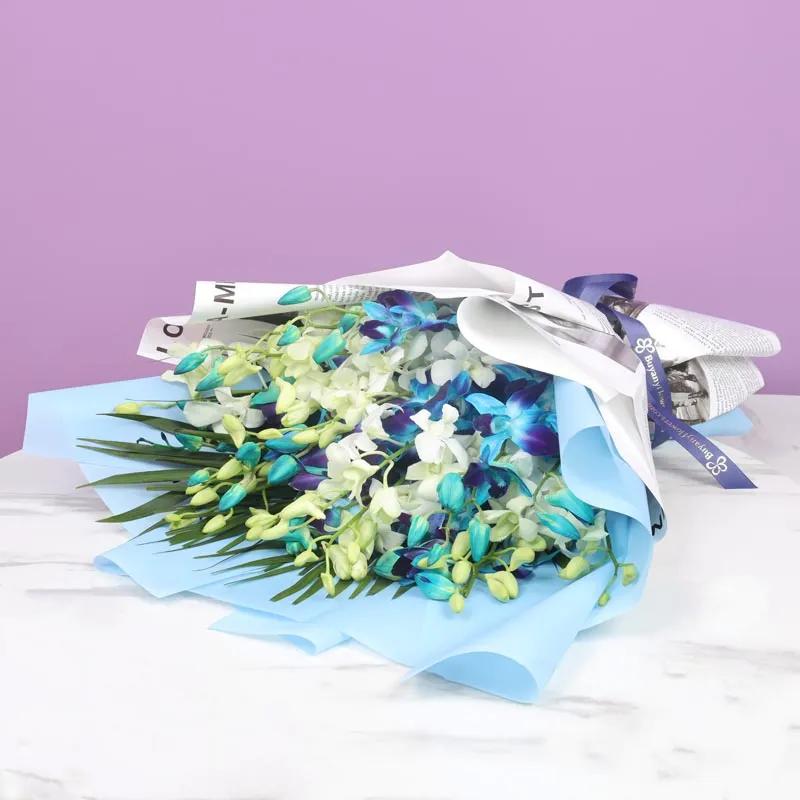 True 21 Blue and White Orchid Bouquet