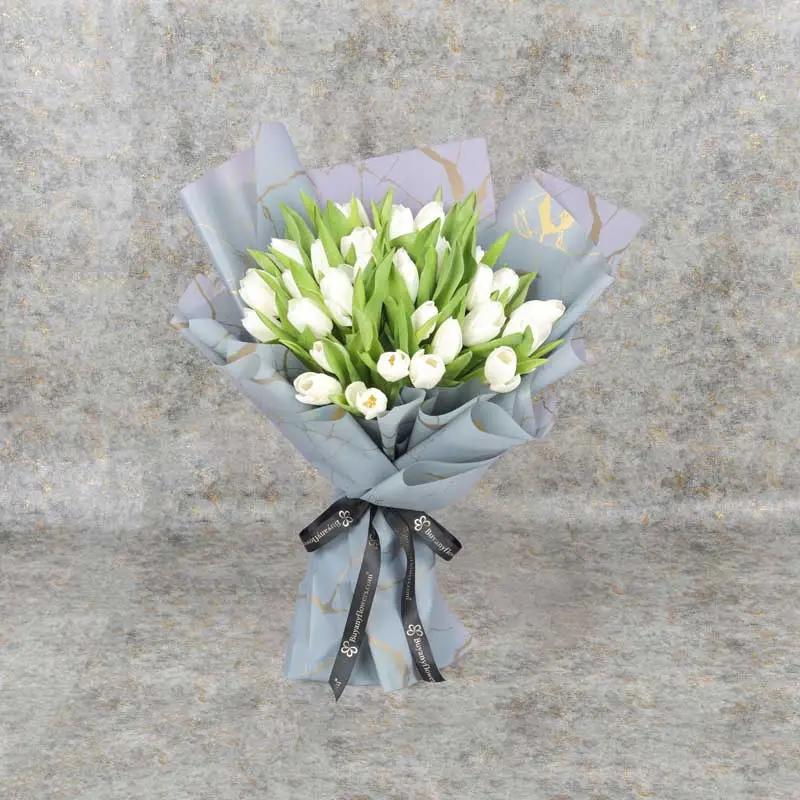 White Beauty 35 White Tulips Bouquet