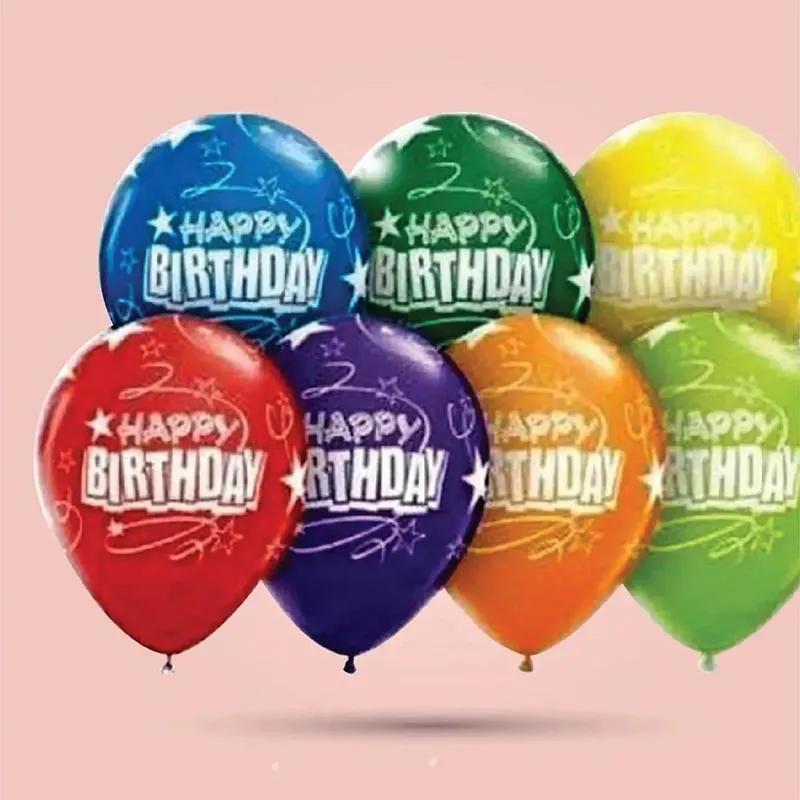10 Happy Birthday Latex Helium Balloons