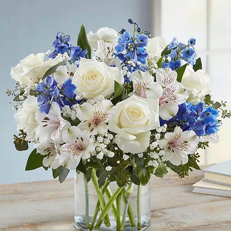 Blue and White Flower Arrangement