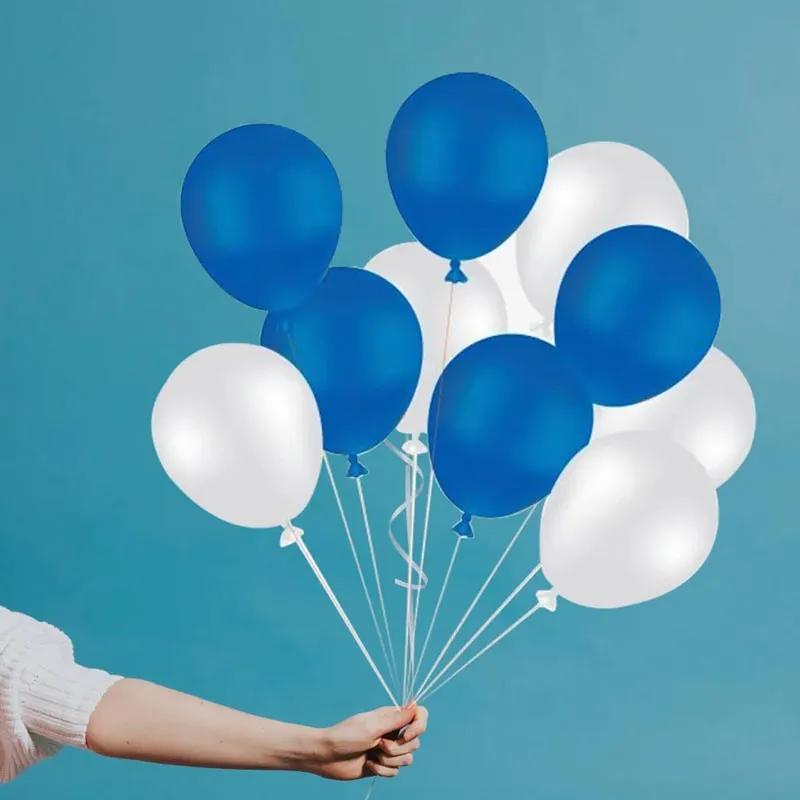 Blue and White Helium Balloons 10 Pcs