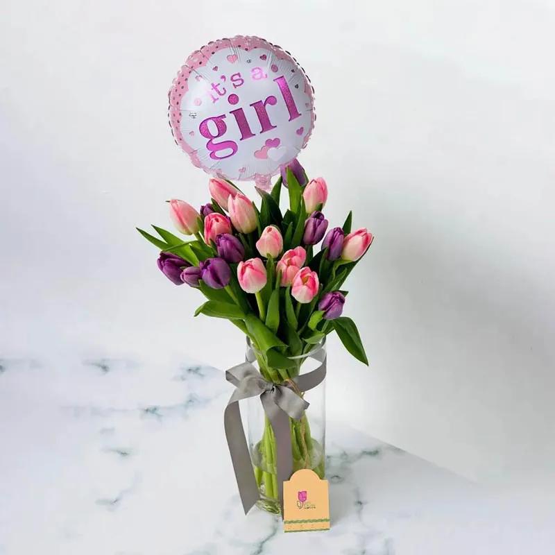Feminine Glimpse and Its a Girl Balloon