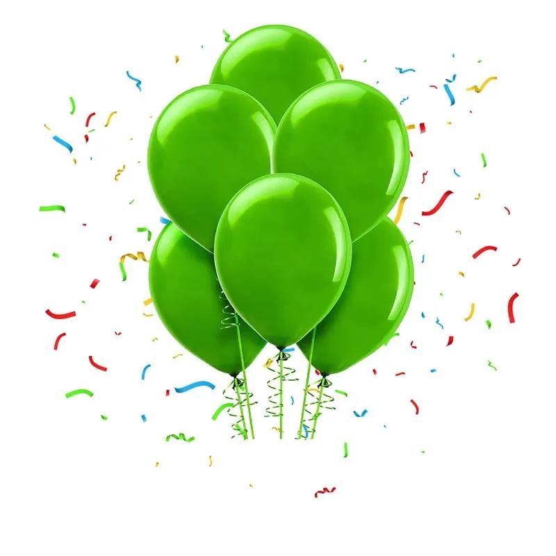 Green Helium Balloons 10 Pcs