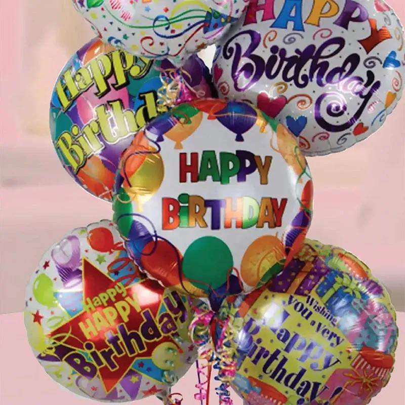 Happy Birthday Helium Balloons 6 Pcs