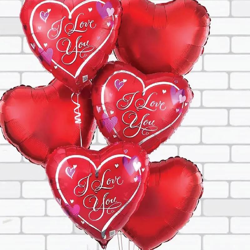 I Love You N Heart Shape Foil Balloons 6 Pcs