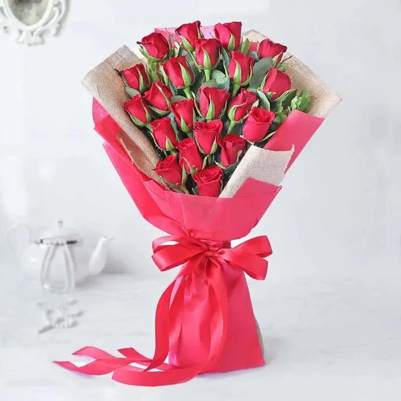 One Sided Red Roses Bouquet