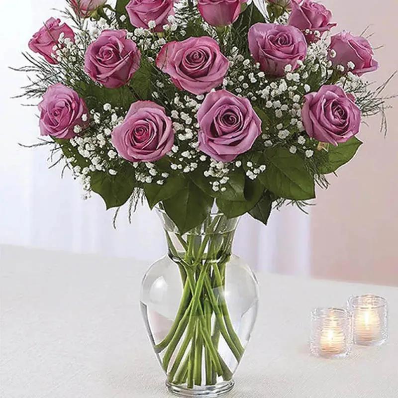 Passionate 20 Purple Roses In Vase