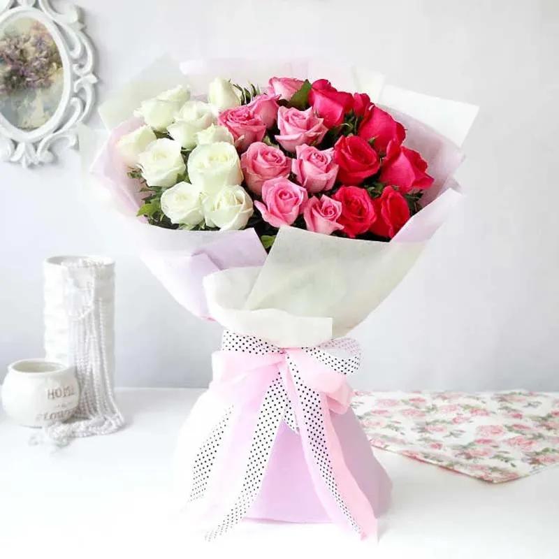 Pastel Romance Roses Bouquet