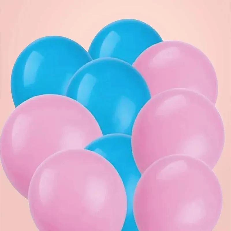 Pink and Blue Helium Balloons 10 Pcs