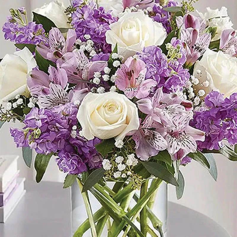 Purple and White Flower Arrangement