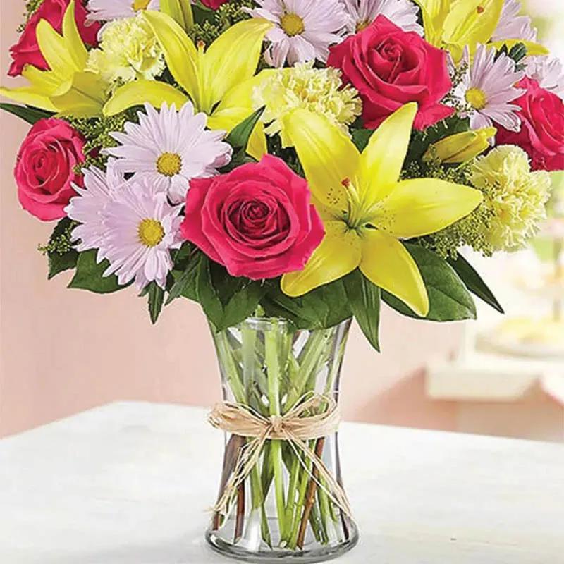Spring Delight Flowers In Vase