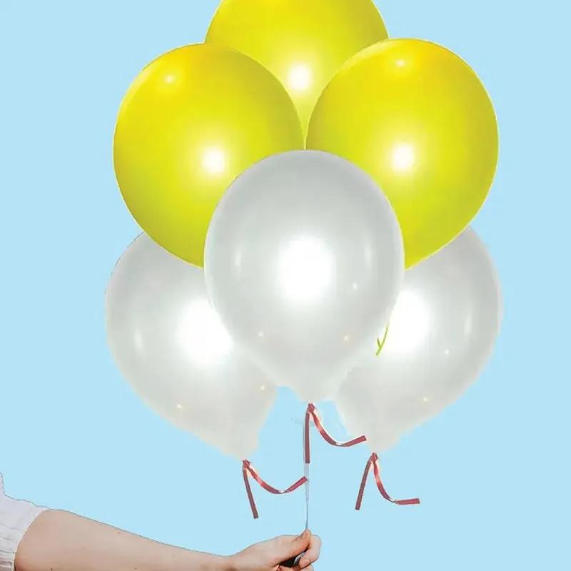 Yellow and White Helium Balloons 10 Pcs