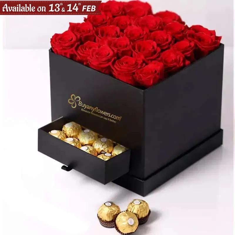 Black Box of Love 25 Red Roses
