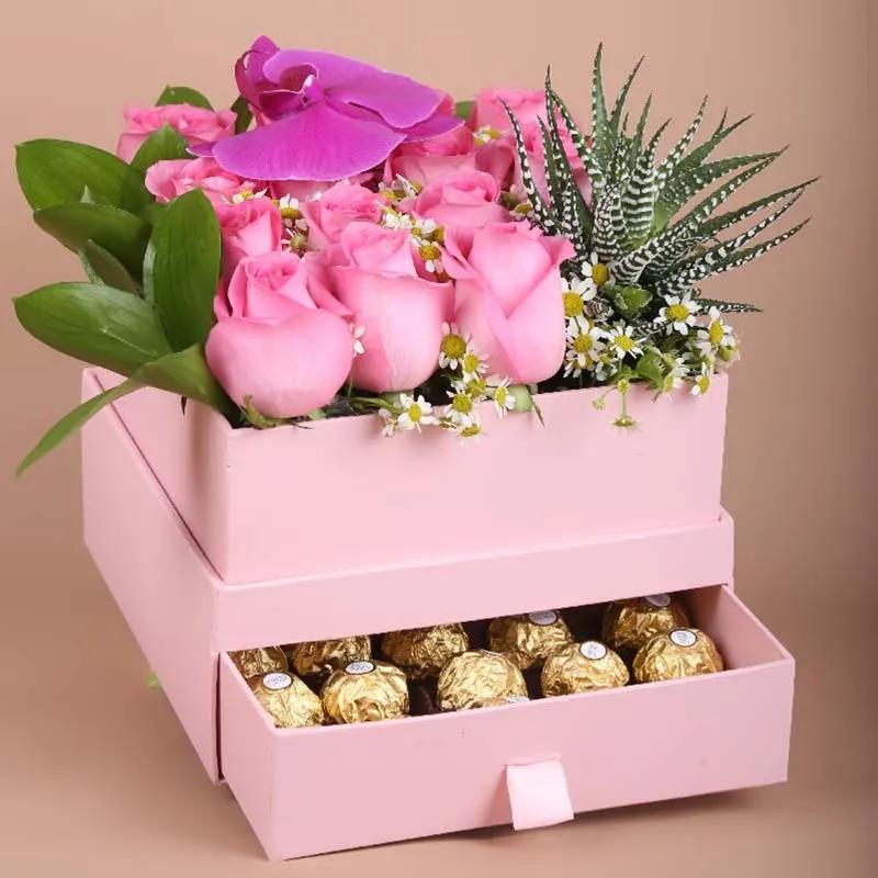 Blushing Blossom Flowers and Plant Arrangement