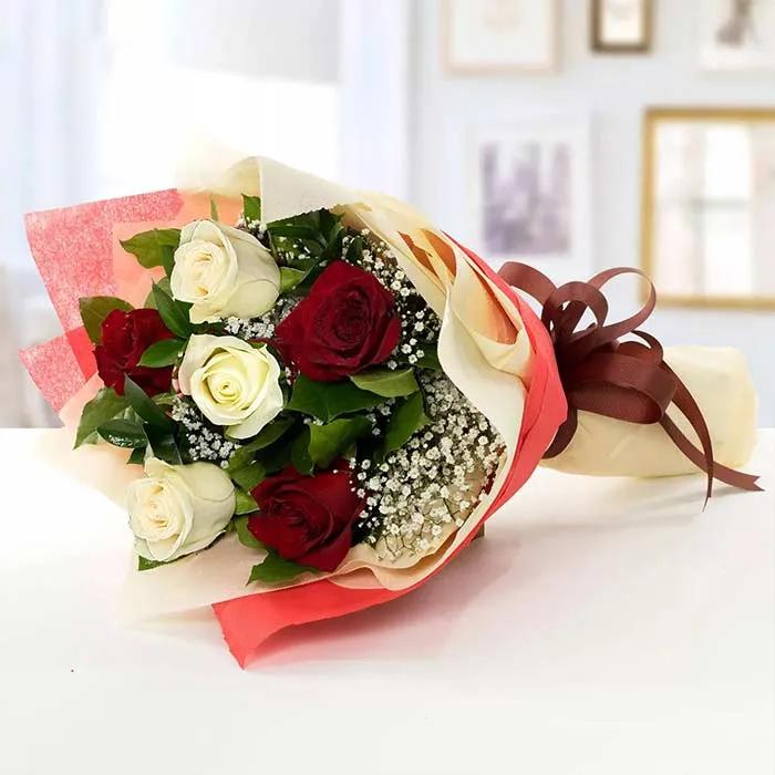 Classic Red And White Roses