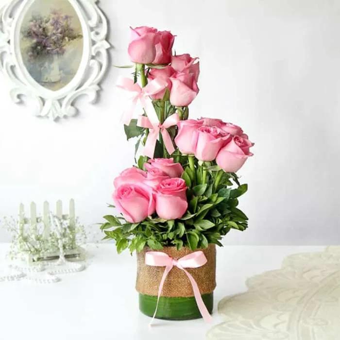 Elegant Arrangement Of Pink Roses