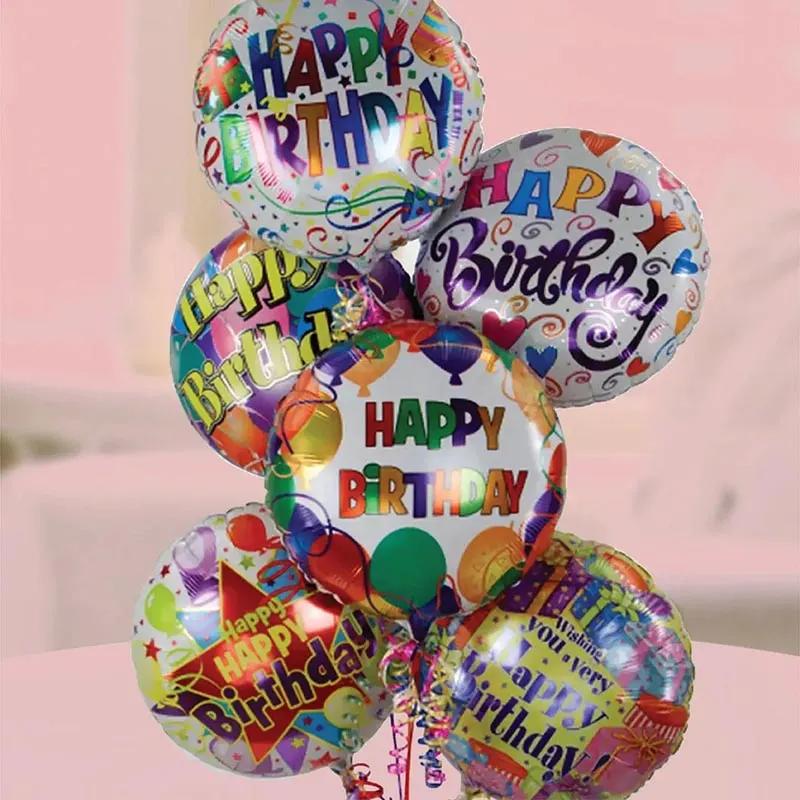 Happy Birthday Helium Balloons 6 Pcs