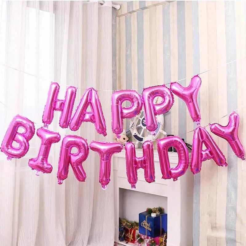 Happy Birthday Pink Letter Balloons