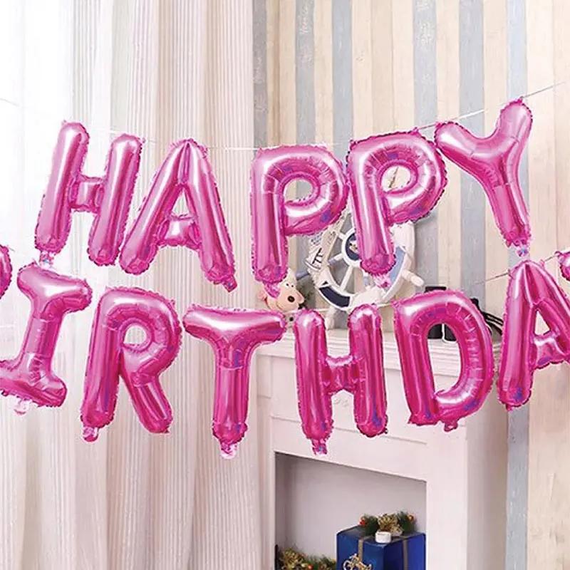 Happy Birthday Pink Letter Balloons