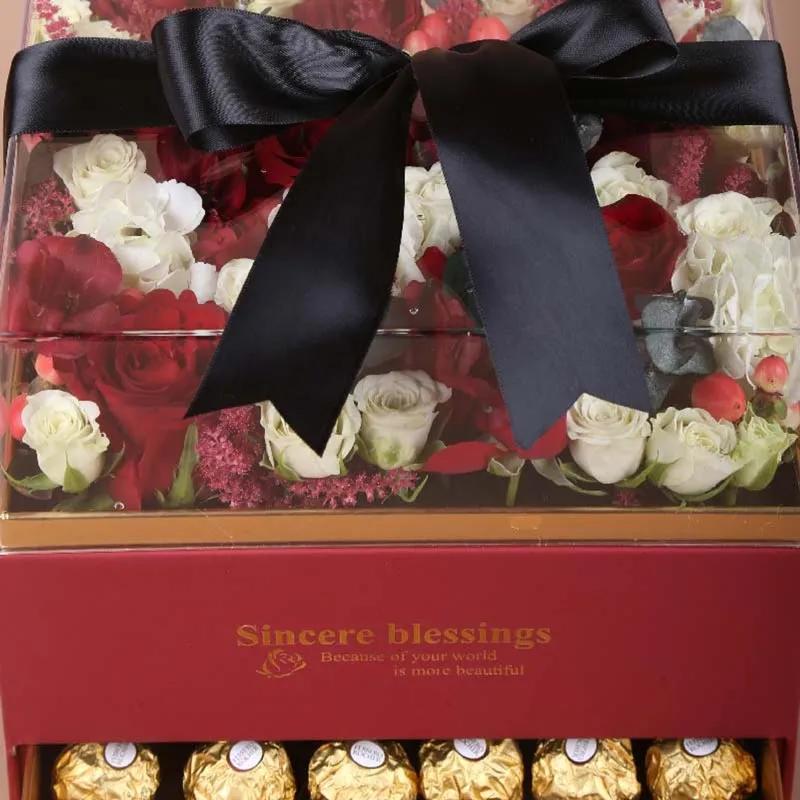 Heavenly Love Red and White Roses Box