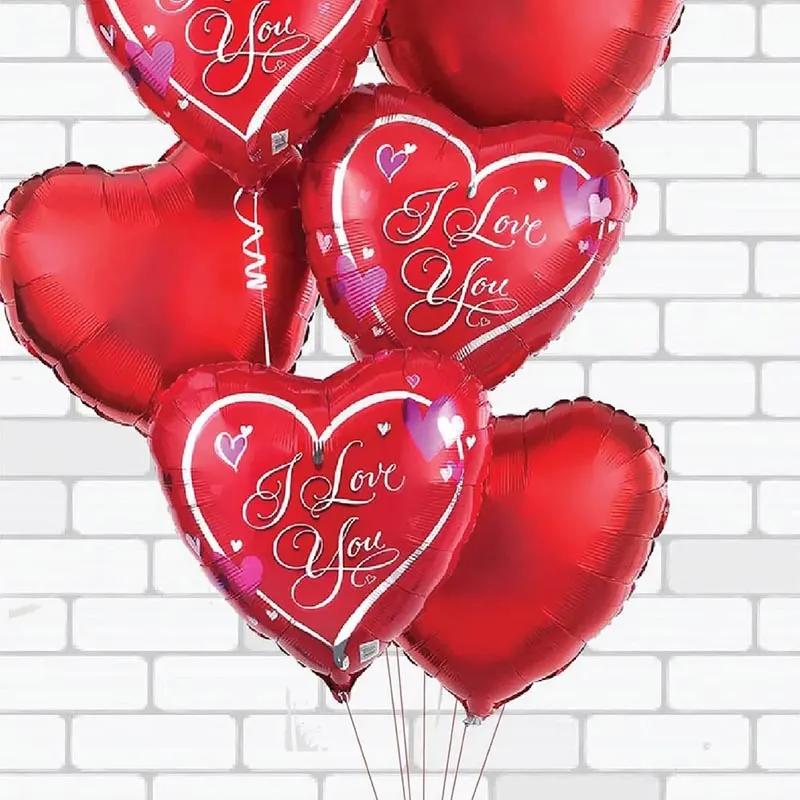 I Love You N Heart Shape Foil Balloons 6 Pcs