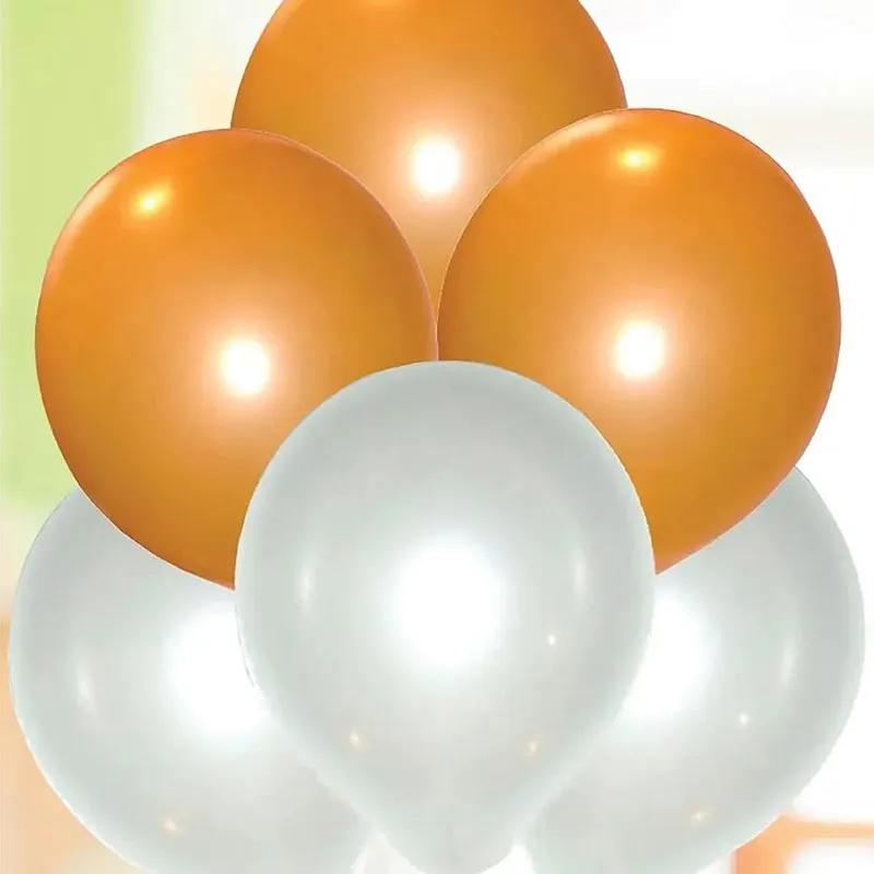 Orange N White Helium Balloons 10 Pcs