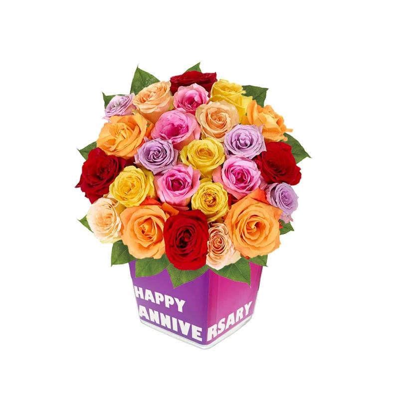 Perfect Love Mix Roses Anniversary Vase