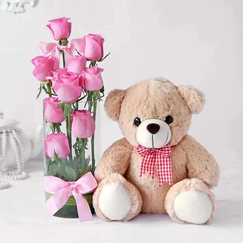 Pink Roses Steps and Soft Toy