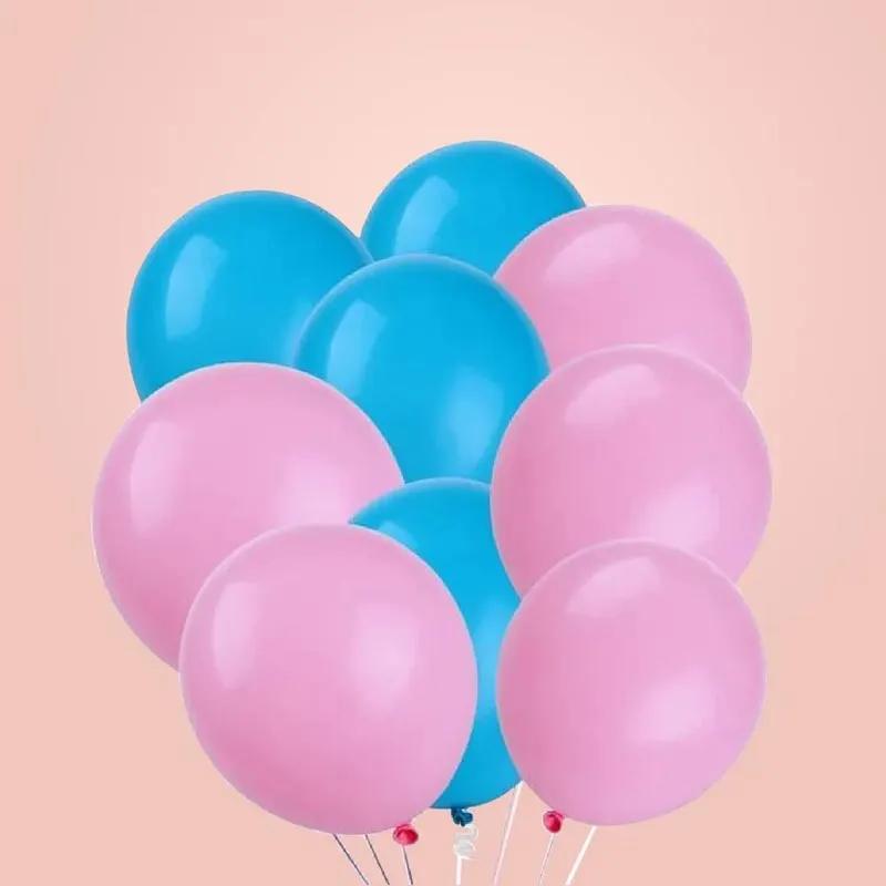 Pink and Blue Helium Balloons 10 Pcs