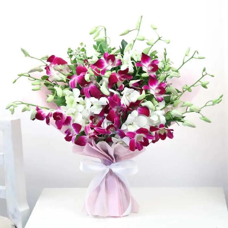 Purple and White Orchid Bouquet