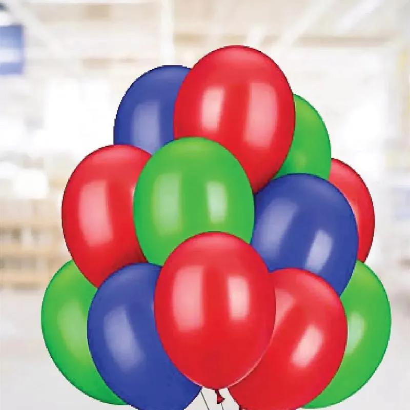 Red Green N Blue Helium Balloons 12 Pcs