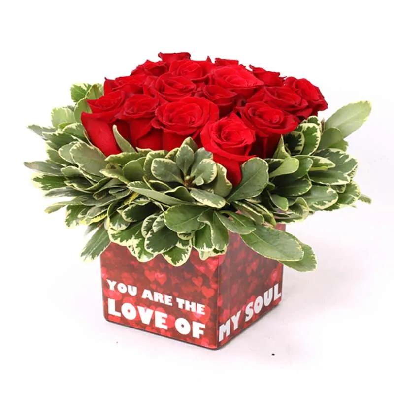 You Are The Love Of My Soul Red Roses Arrangement
