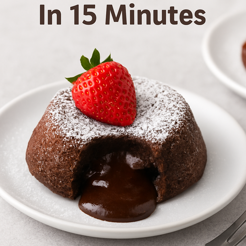 Easy Chocolate Molten Lava Cake in 15 Minutes